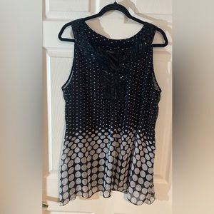 Unique dress tunic tank X-Large black and white